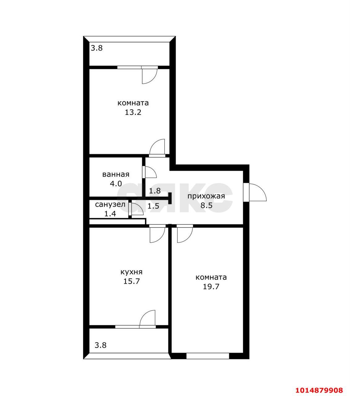 Фото №17: 2-комнатная квартира 73 м² - Краснодар, Восточно-Кругликовский, ул. Черкасская, 58
