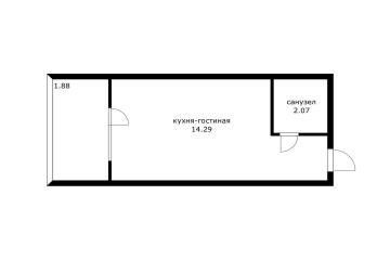 Фото №3: Студия 16 м² - Российский, мкр. Прикубанский внутригородской округ, ул. Заводовского, 21