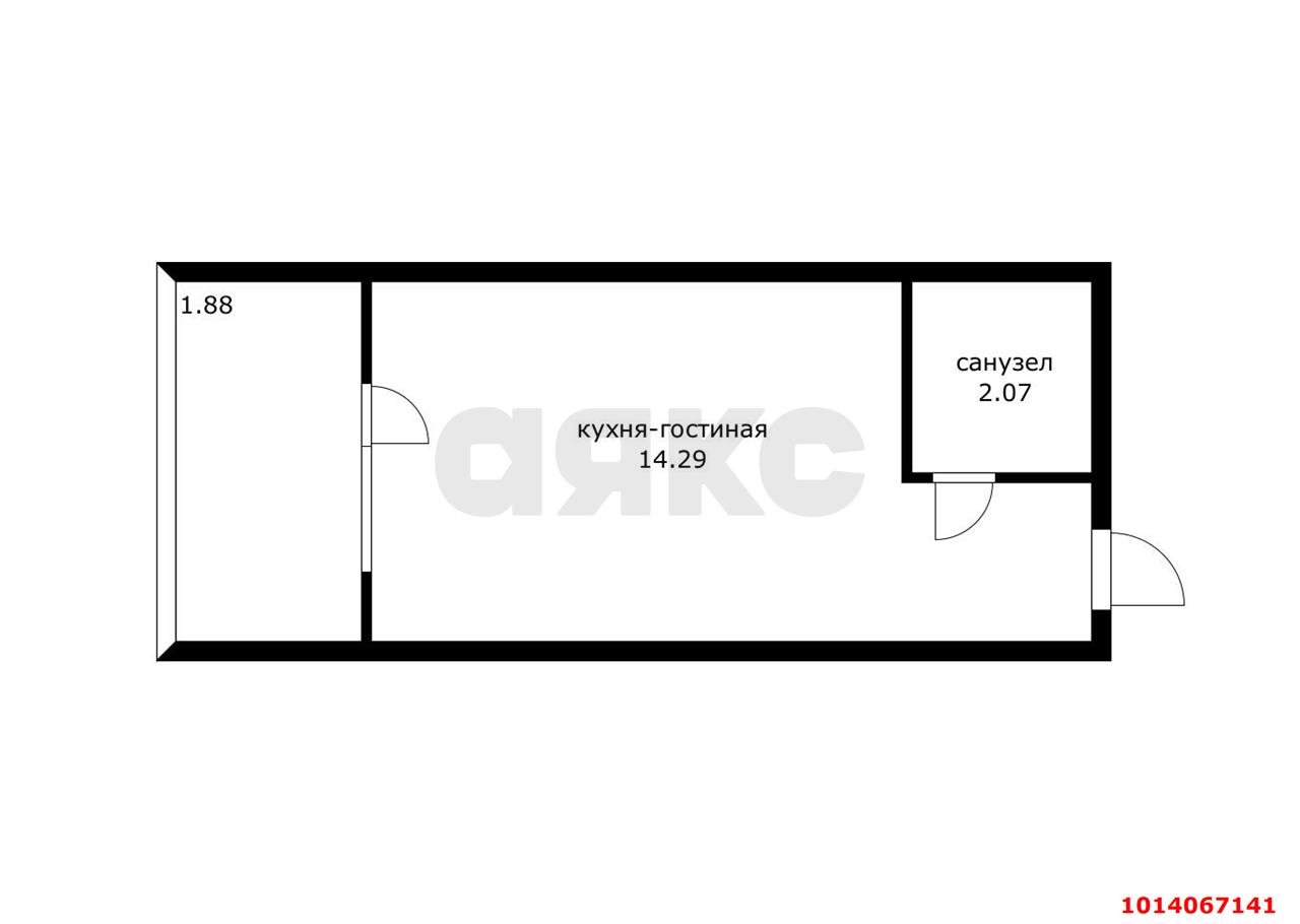 Фото №3: Студия 16 м² - Российский, мкр. Прикубанский внутригородской округ, ул. Заводовского, 21