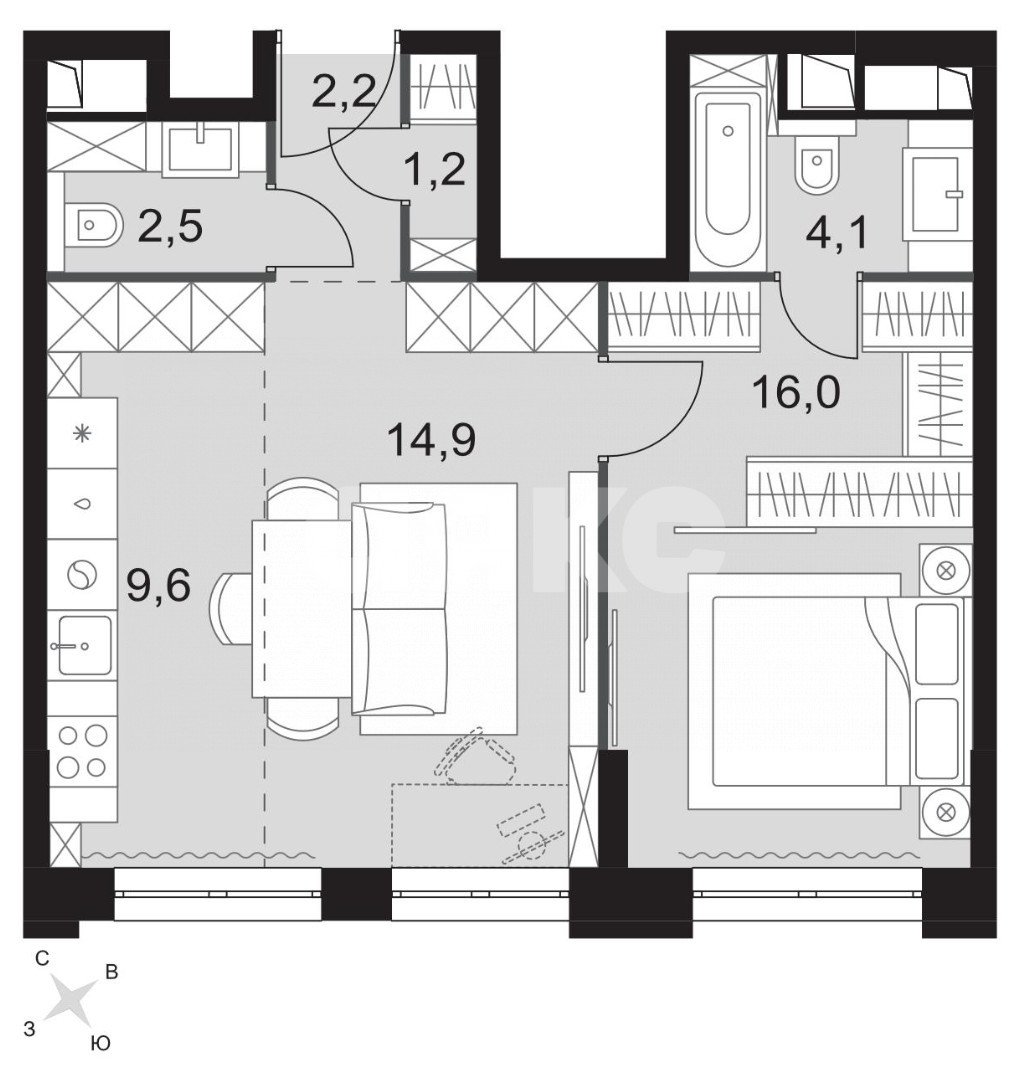 Фото №33: 1-комнатная квартира 50 м² - Москва, ЖК Сидней Сити, ул. Шелепихинская набережная, 40к3