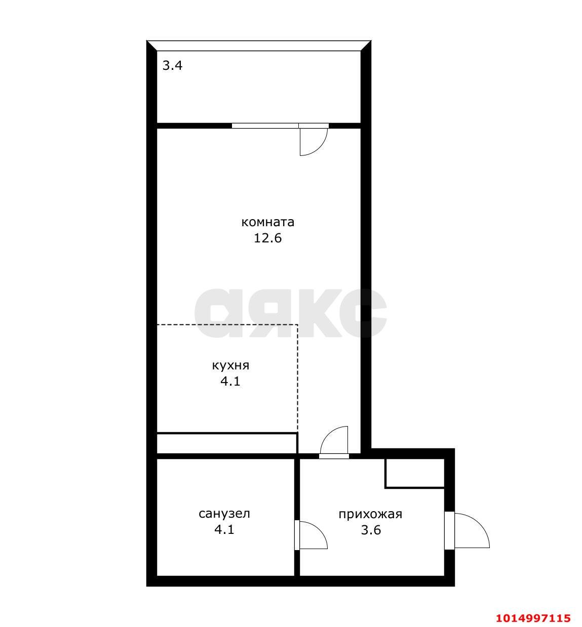 Фото №8: Студия 24 м² - Краснодар, жилой комплекс Мелодия, ул. Гидростроителей, 59/2лит1