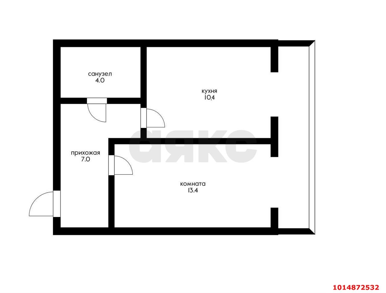 Фото №2: 1-комнатная квартира 43 м² - Российский, Прикубанский внутригородской округ, ул. Очаковская, 3