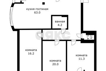 Фото №4: 3-комнатная квартира 123 м² - Краснодар, мкр. Дубинка, ул. Маяковского, 121