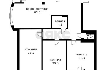 Фото №4: 3-комнатная квартира 123 м² - Краснодар, мкр. Дубинка, ул. Маяковского, 121