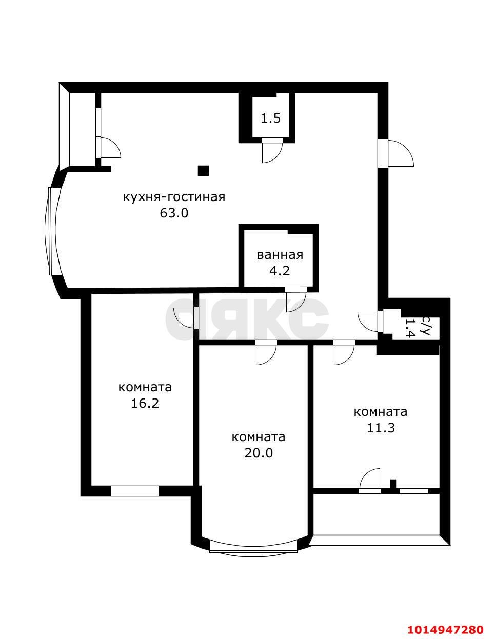 Фото №4: 3-комнатная квартира 123 м² - Краснодар, Дубинка, ул. Маяковского, 121