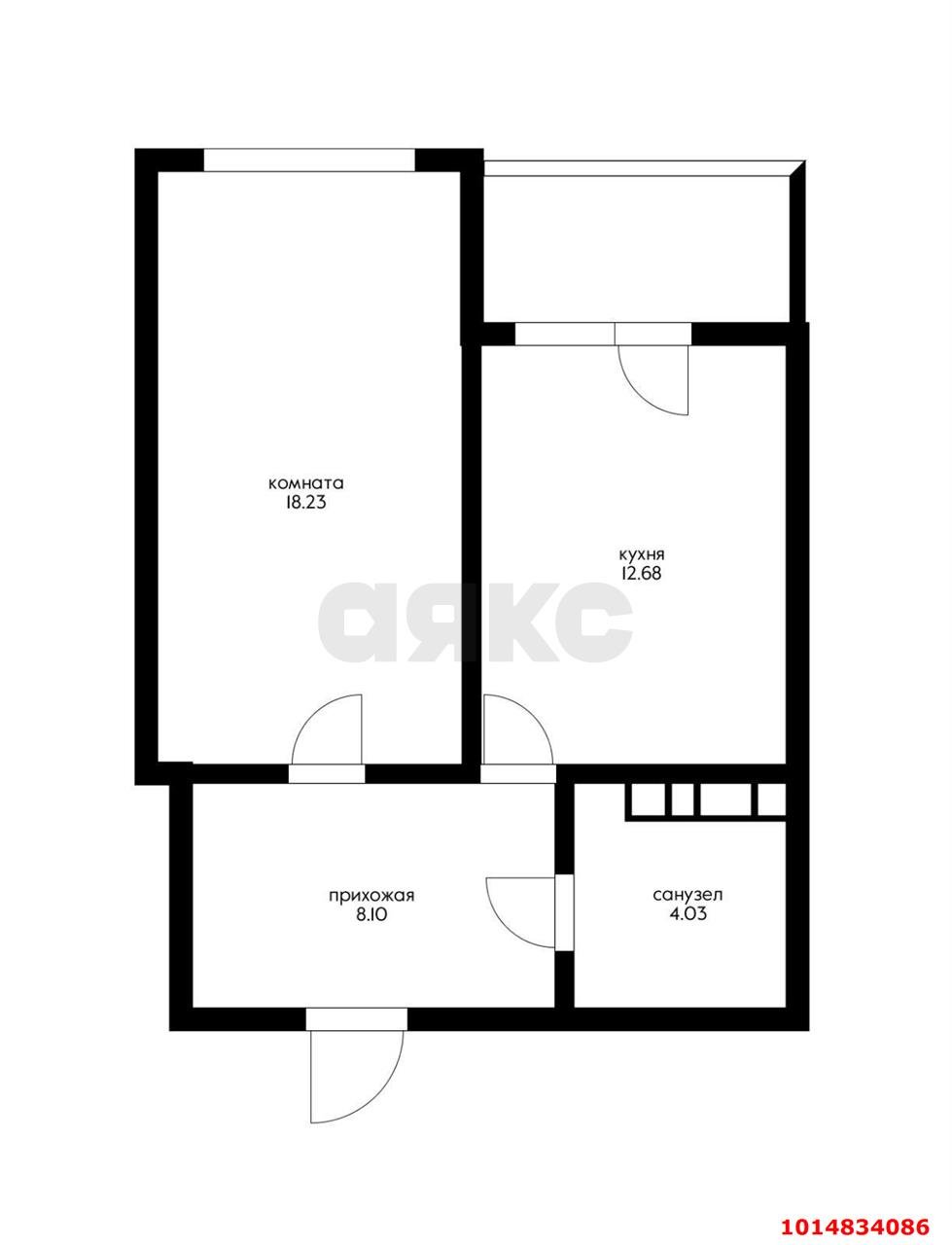 Фото №4: 1-комнатная квартира 40 м² - Краснодар, ЖК Черёмушки, 