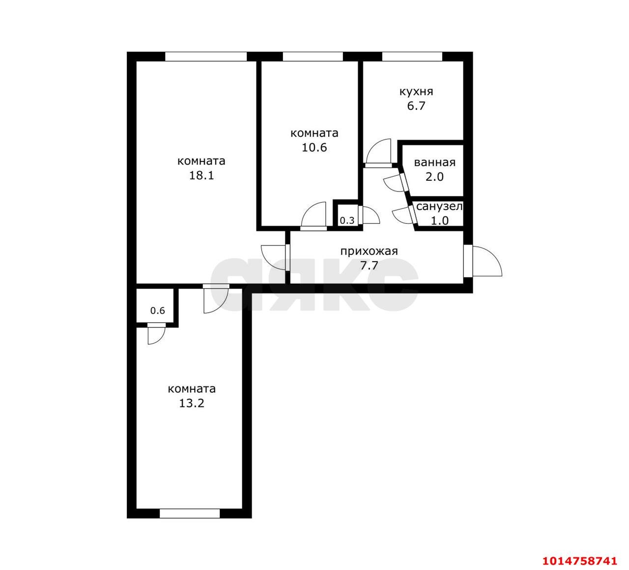 Фото №7: 3-комнатная квартира 58 м² - Краснодар, ул. Радио, 4