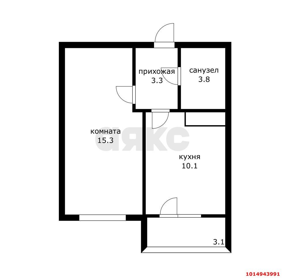 Фото №8: 1-комнатная квартира 34 м² - Краснодар, жилой комплекс Свобода, ул. Домбайская, 55к3