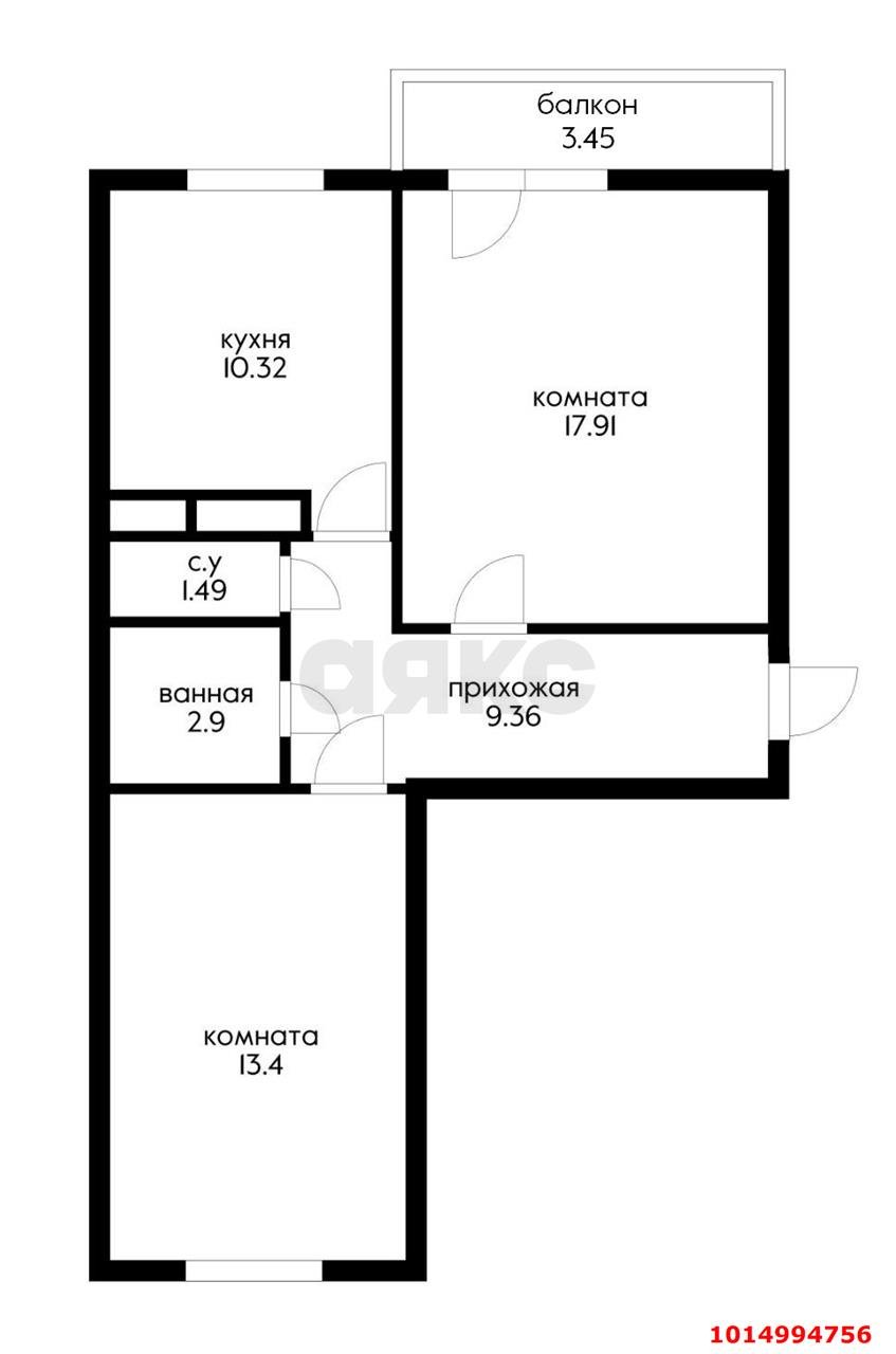 Фото №15: 2-комнатная квартира 58 м² - Яблоновский, ул. Гагарина, 192к4
