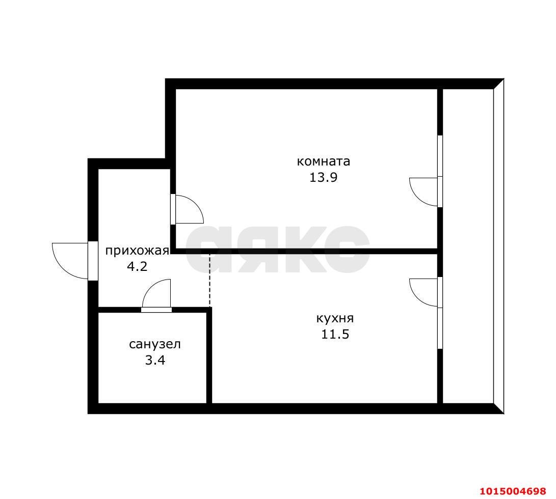 Фото №20: 1-комнатная квартира 33 м² - Российский, Прикубанский внутригородской округ, ул. Ратной Славы, 50
