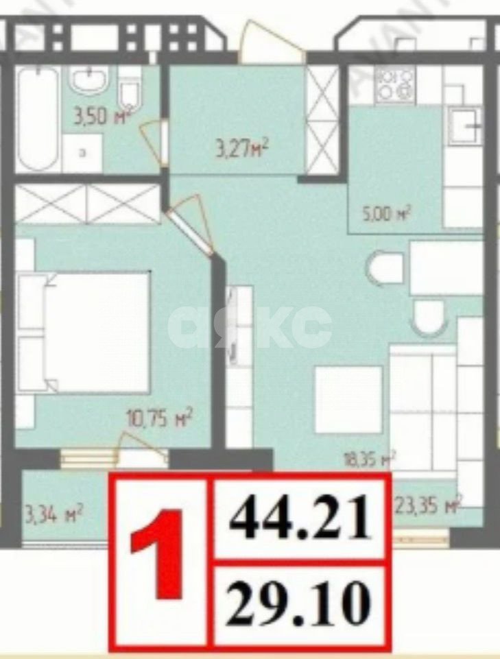 Фото №29: 1-комнатная квартира 44 м² - Анапа, жилой комплекс Южный квартал, ул. Супсехское шоссе, 39к9