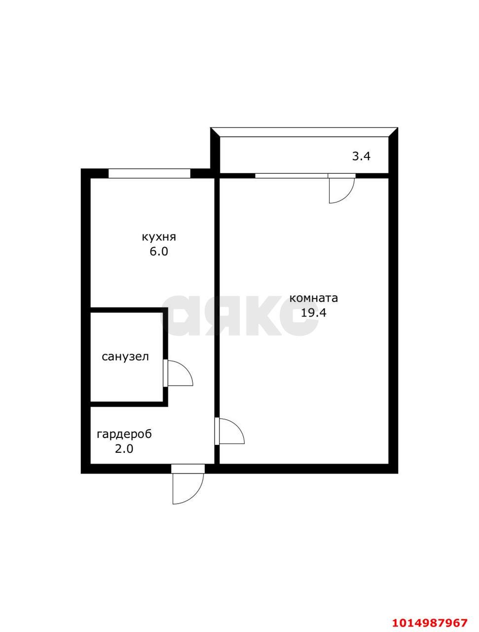 Фото №8: 1-комнатная квартира 36 м² - Краснодар, Комсомольский, ул. 30-й Иркутской Дивизии, 9/1