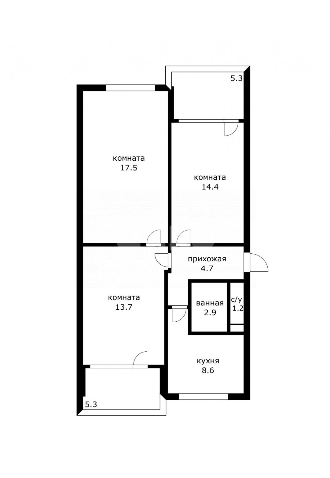 Фото №16: 3-комнатная квартира 73 м² - Сочи, Донская, ул. Тимирязева, 4