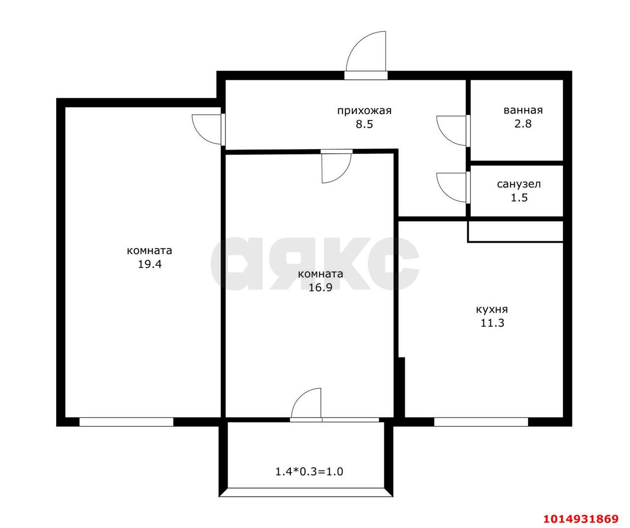 Фото №10: 2-комнатная квартира 60 м² - Краснодар, жилой комплекс Фреш, ул. имени Валерия Гассия, 4/7к2