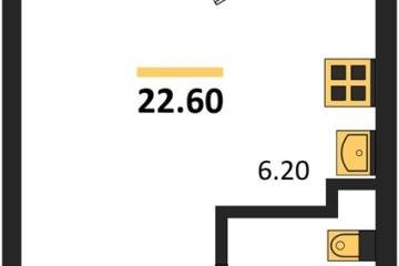 Фото №1: Студия 22 м² - Краснодар, мкр. жилой комплекс Архитектор, 