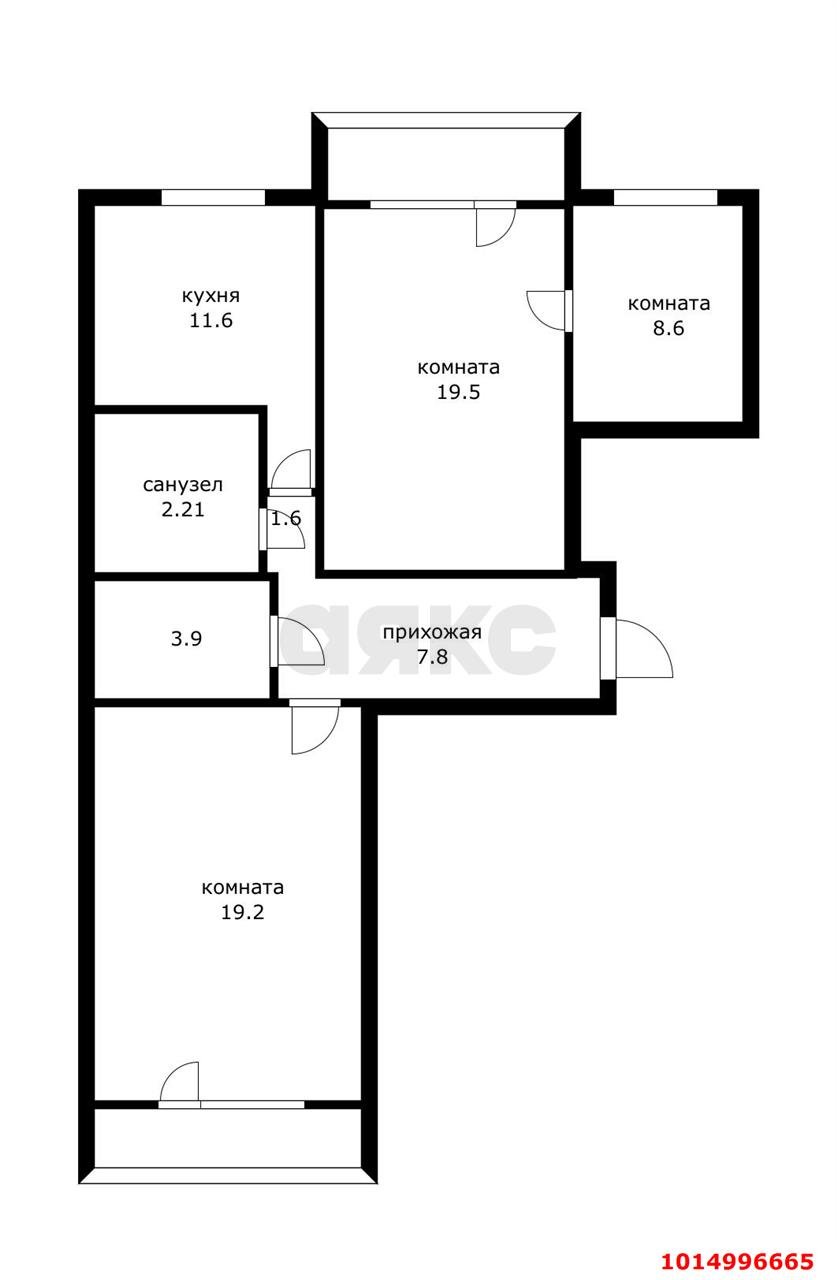 Фото №17: 3-комнатная квартира 82 м² - Краснодар, Краевая Клиническая Больница, ул. Черкасская, 43