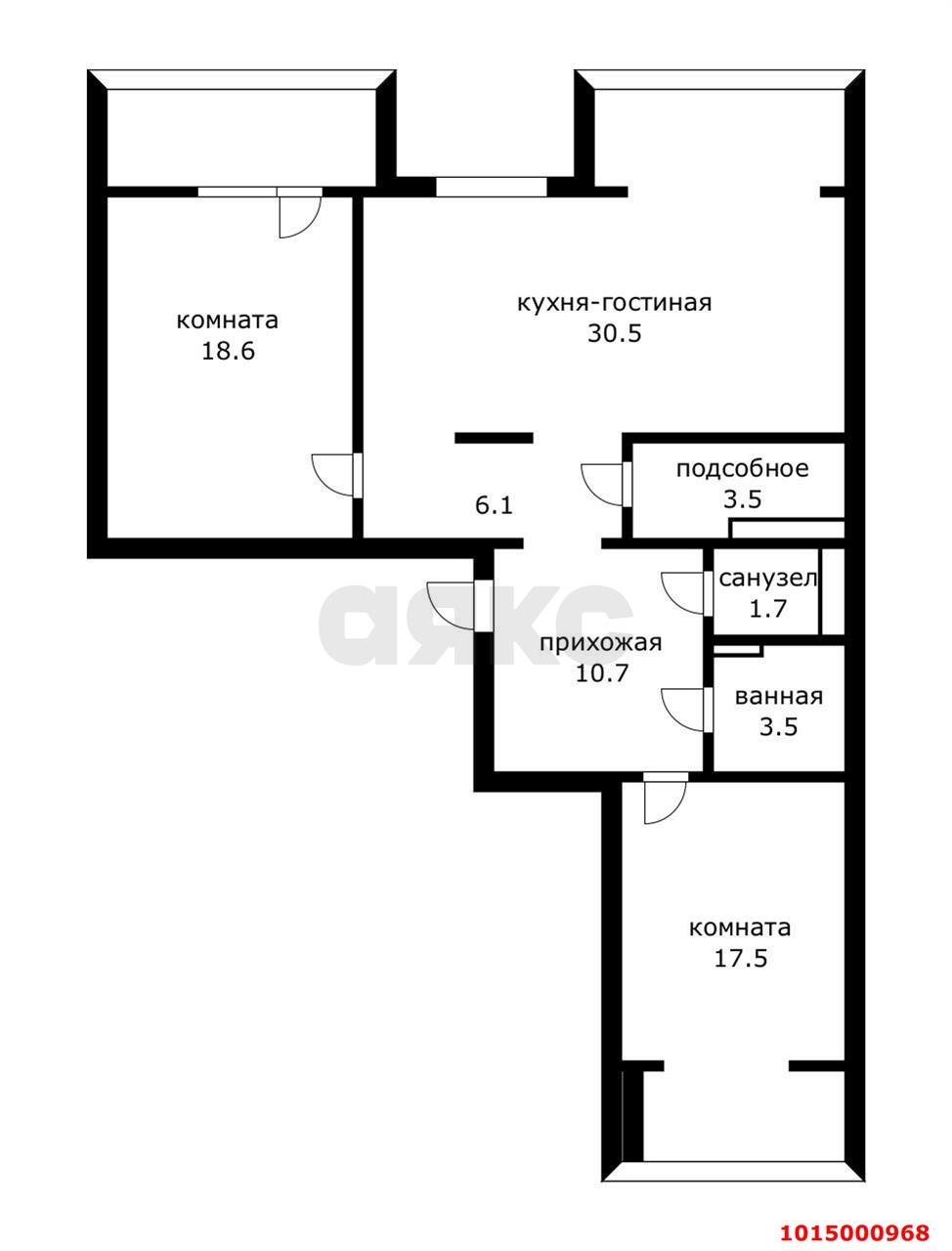 Фото №11: 3-комнатная квартира 92 м² - Краснодар, Солнечный, ул. имени Симиренко, 71к3