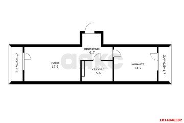 Фото №2: 1-комнатная квартира 47 м² - Краснодар, мкр. жилой комплекс Сказка Град, ул. имени В.Н. Мачуги, 166Бк1