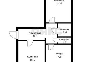 Фото №1: 2-комнатная квартира 53 м² - Яблоновский, ул. Космическая, 37