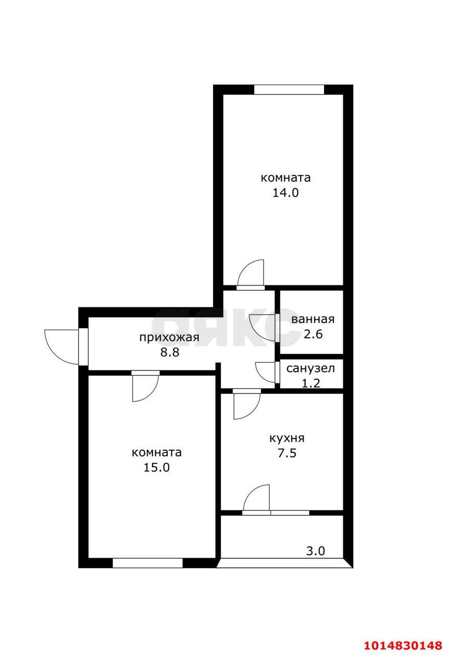 Фото №16: 2-комнатная квартира 53 м² - Яблоновский, ул. Космическая, 37