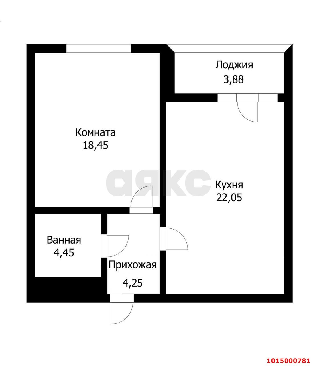 Фото №18: 1-комнатная квартира 54 м² - Краснодар, Школьный, ул. Школьная, 1