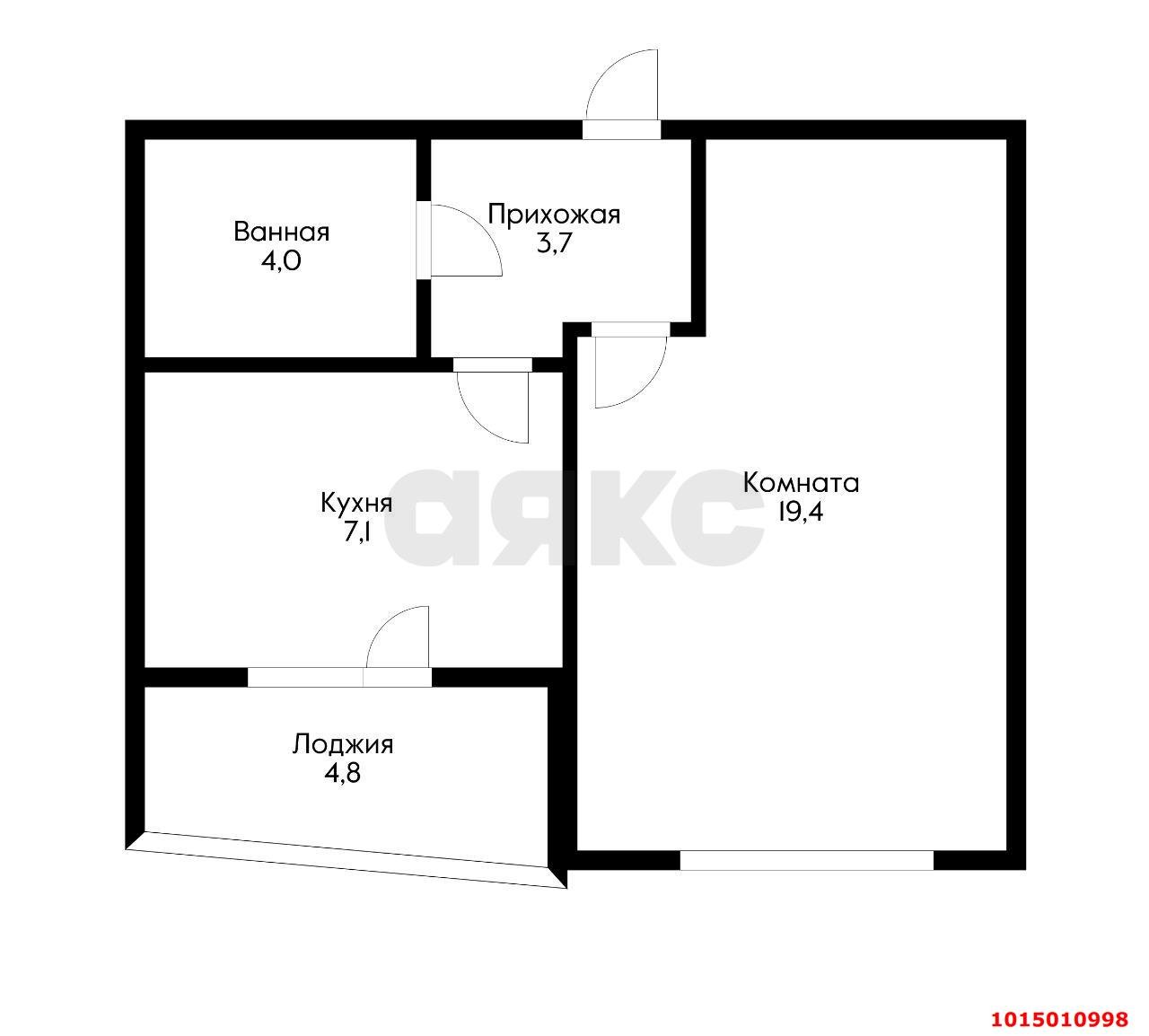 Фото №3: 1-комнатная квартира 38 м² - Краснодар, Прикубанский внутригородской округ, пр-д 1-й Сахалинский, 1