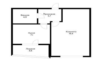 Фото №3: 1-комнатная квартира 34 м² - Краснодар, мкр. Прикубанский внутригородской округ, пр-д 1-й Сахалинский, 1