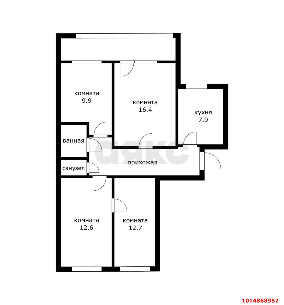 Фото №10: 4-комнатная квартира 73 м² - Краснодар, Прикубанский внутригородской округ, мкр. Фестивальный, ул. имени Тургенева, 181