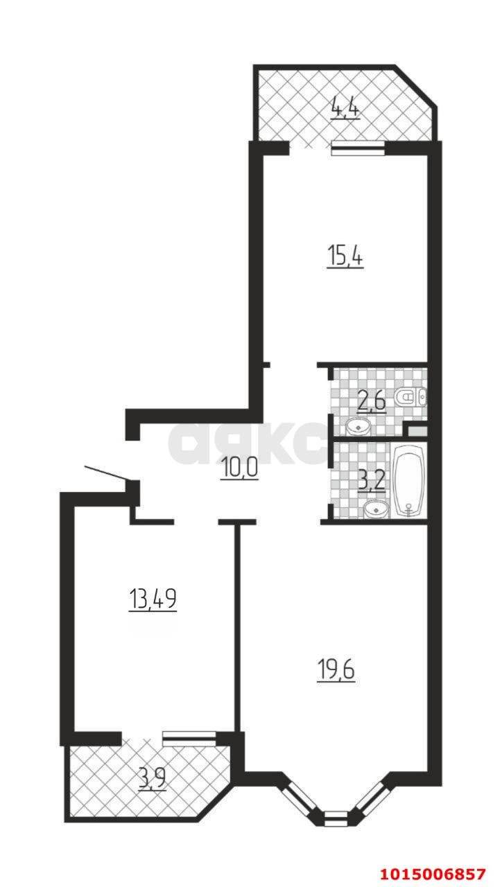 Фото №13: 2-комнатная квартира 68 м² - Краснодар, Солнечный, ул. Архитектора Петина, 16