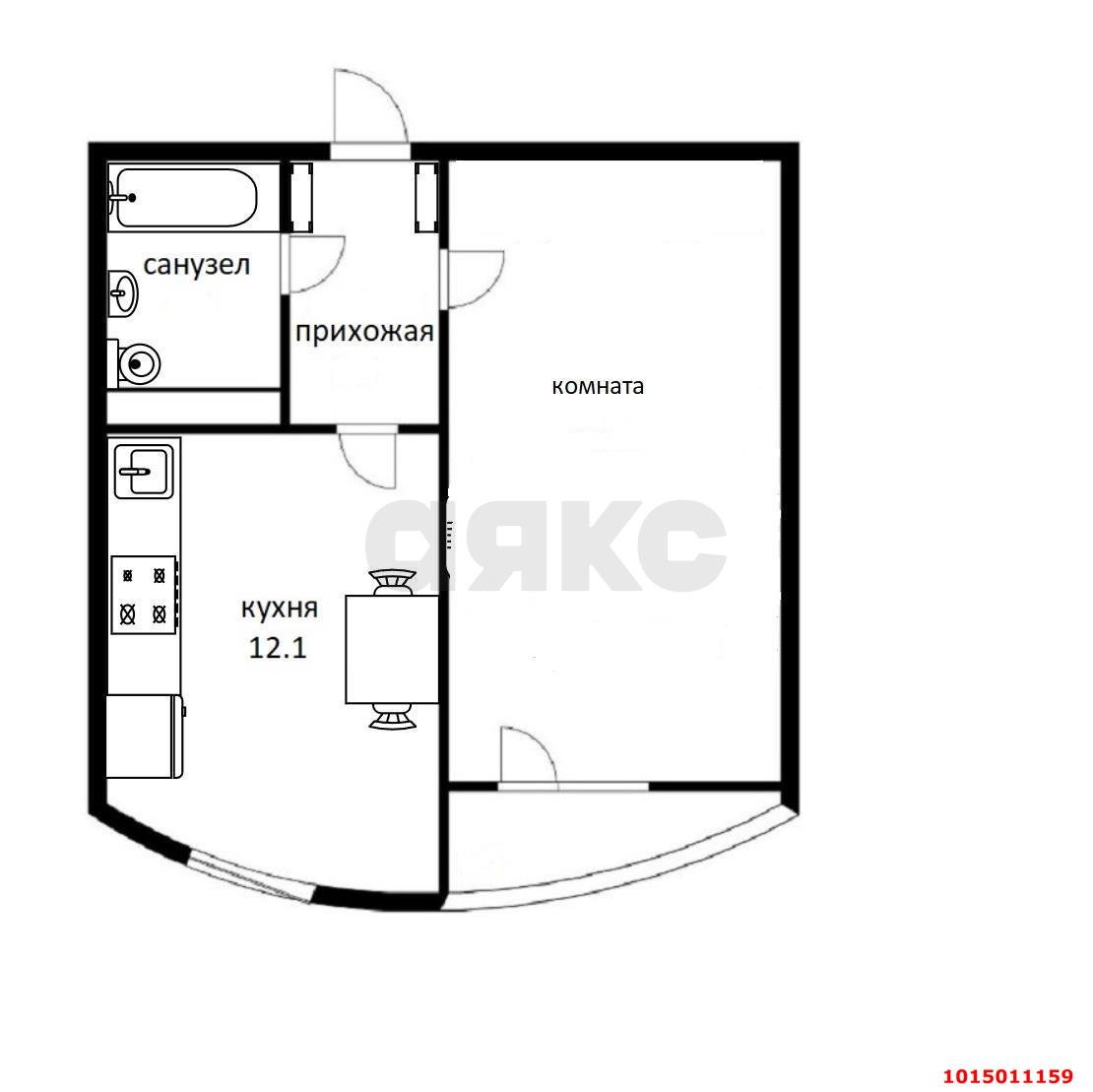 Фото №8: 1-комнатная квартира 36 м² - Краснодар, Славянский, ул. Заполярная, 35к8
