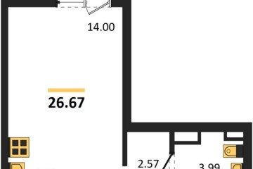 Фото №1: Студия 26 м² - Майкоп, ул. Владимира Жоги, 4