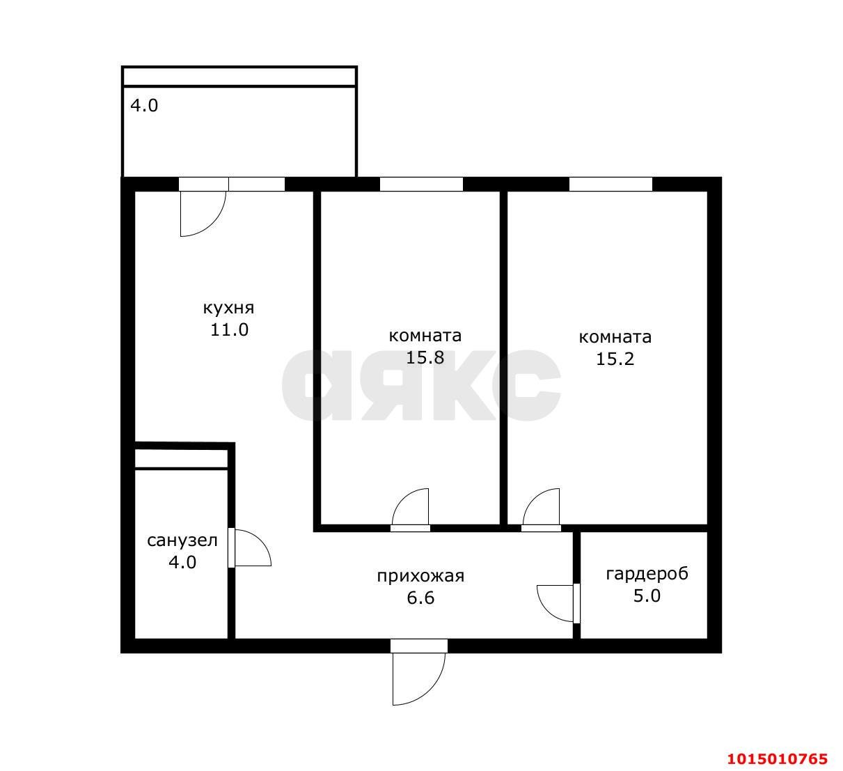 Фото №20: 2-комнатная квартира 61 м² - Краснодар, жилой комплекс Галактика, ул. Уральская, 71к3
