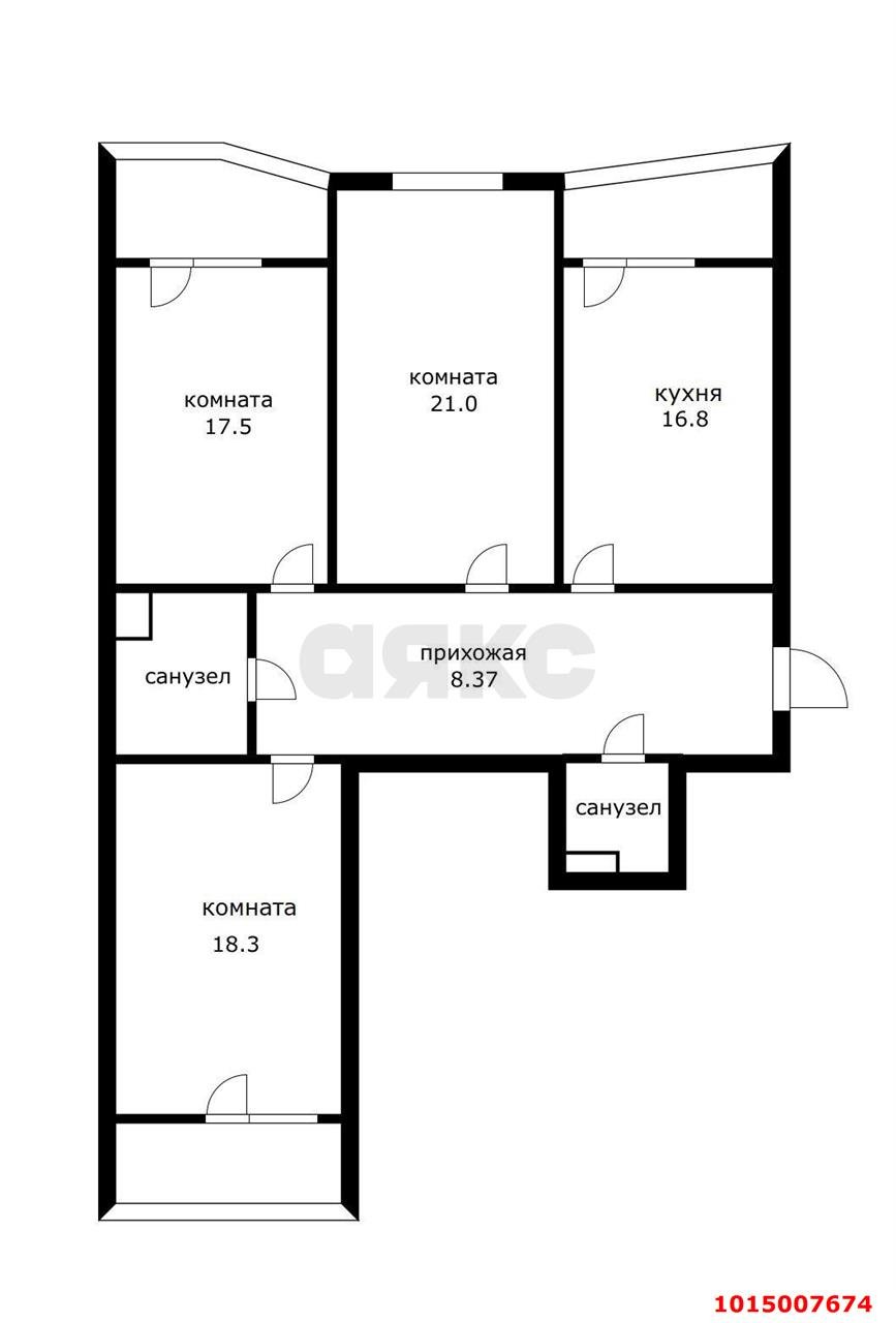 Фото №4: 3-комнатная квартира 102 м² - Краснодар, Центральный, ул. Береговая, 2к2