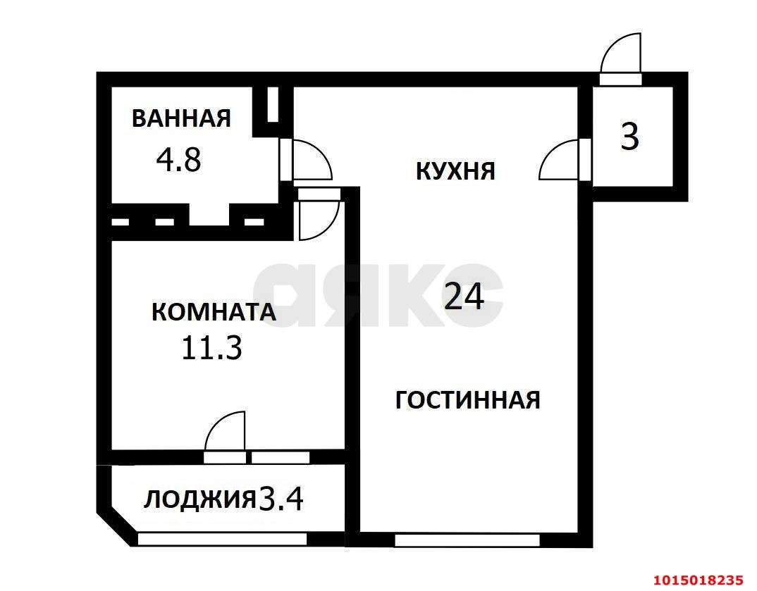 Фото №14: 1-комнатная квартира 46 м² - Краснодар, Почтовый, ул. Артезианская, 2