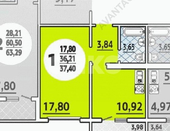 Фото №15: 1-комнатная квартира 38 м² - Анапа, жилой комплекс Горгиппия Морская, ул. Ленина, 229