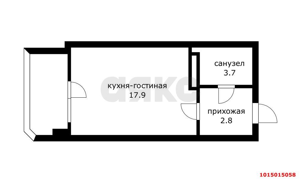 Фото №12: Студия 28 м² - Краснодар, жилой комплекс Абрикос, ул. 5-я Дорожная, 68к1
