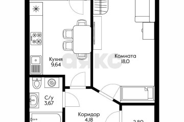 Фото №5: 1-комнатная квартира 38 м² - Краснодар, мкр. Завод Измерительных Приборов, ул. Зиповская, 36