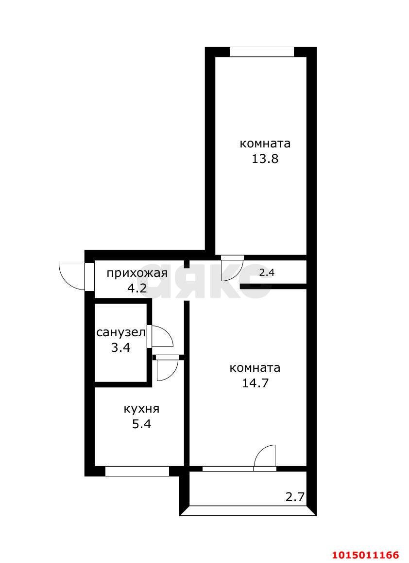 Фото №12: 2-комнатная квартира 47 м² - Краснодар, Молодёжный, ул. 2-я Целиноградская, 13