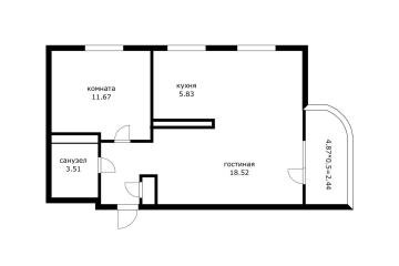 Фото №3: 2-комнатная квартира 50 м² - Краснодар, мкр. жилой комплекс Нeo-квартал Красная Площадь, ул. Конгрессная, 19/3