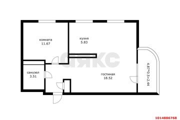 Фото №3: 1-комнатная квартира 50 м² - Краснодар, мкр. ЖК Красная Площадь, ул. Конгрессная, 19/3