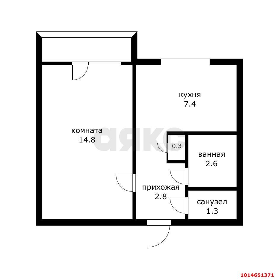Фото №13: 1-комнатная квартира 34 м² - Краснодар, Комсомольский, ул. Симферопольская, 14