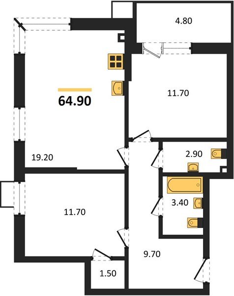 Фото №1: 2-комнатная квартира 64 м² - Краснодар, Парк Победы, мкр. Прикубанский внутригородской округ