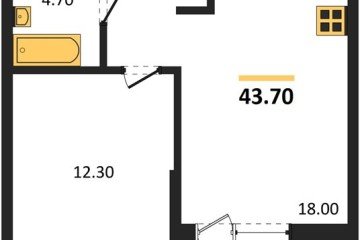 Фото №1: 1-комнатная квартира 43 м² - Краснодар, мкр. Прикубанский внутригородской округ, 
