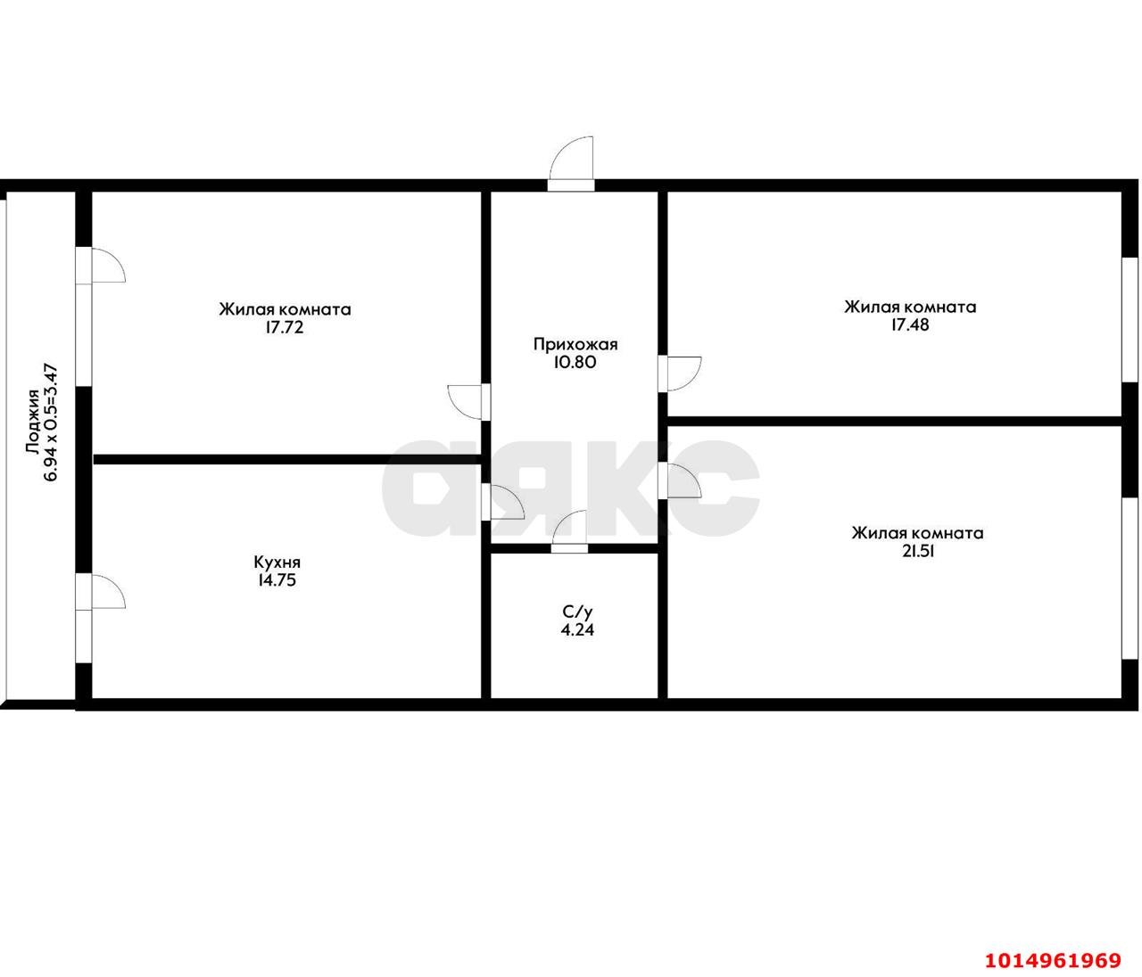 Фото №19: 3-комнатная квартира 88 м² - Краснодар, Черёмушки, ул. Димитрова, 202