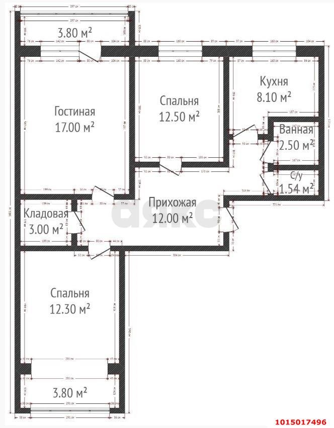 Фото №9: 3-комнатная квартира 73 м² - Краснодар, Западный внутригородской округ, мкр. Юбилейный, пр-кт Чекистов, 3