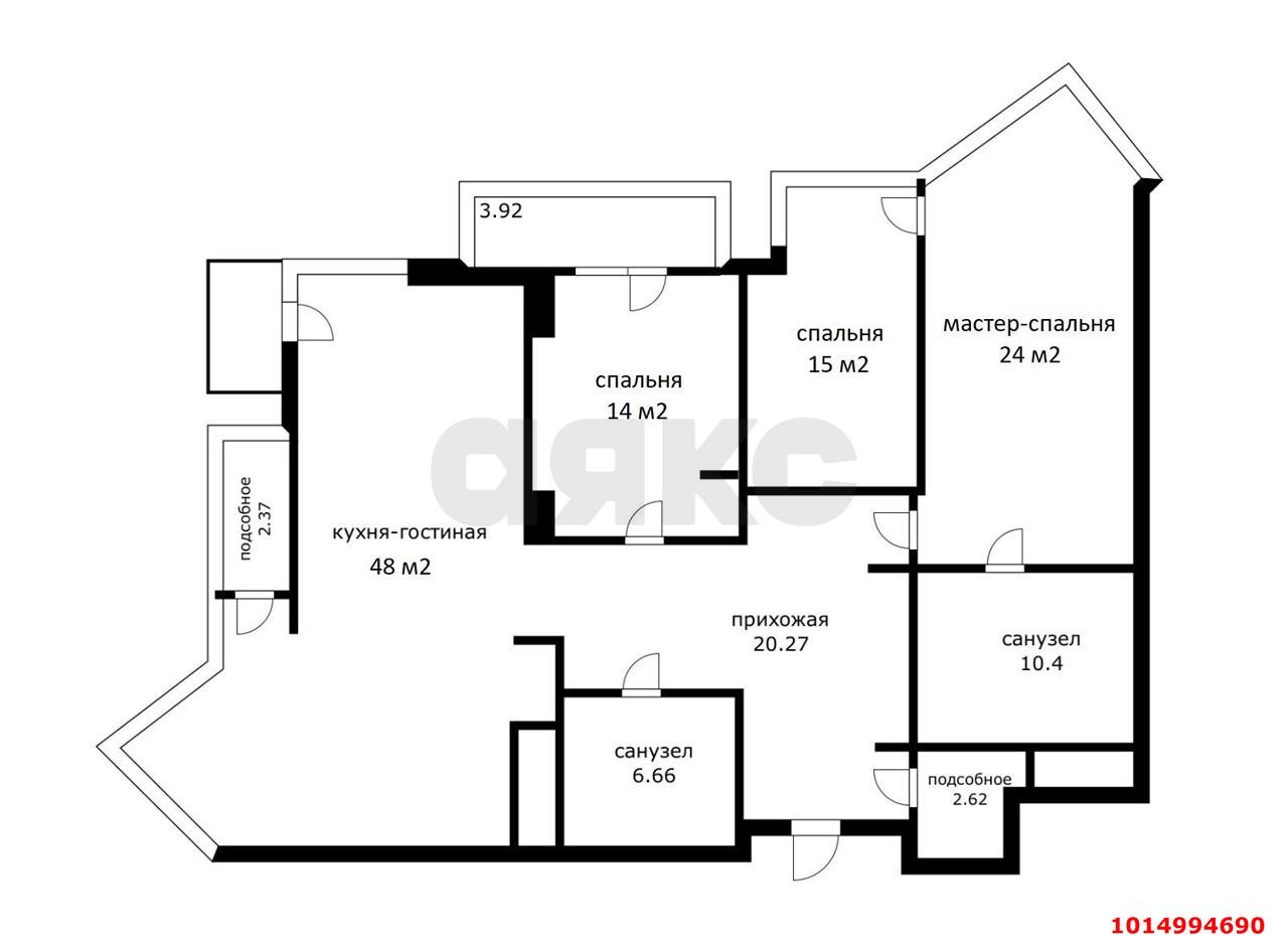 Фото №26: 3-комнатная квартира 160 м² - Краснодар, ЖК Седьмой Континент, ул. Совхозная, 1к2