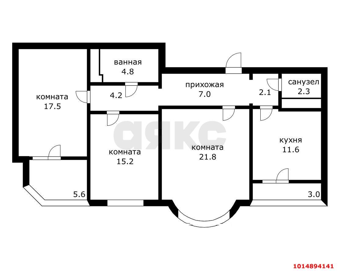 Фото №17: 3-комнатная квартира 95 м² - Краснодар, Черёмушки, ул. Старокубанская, 58