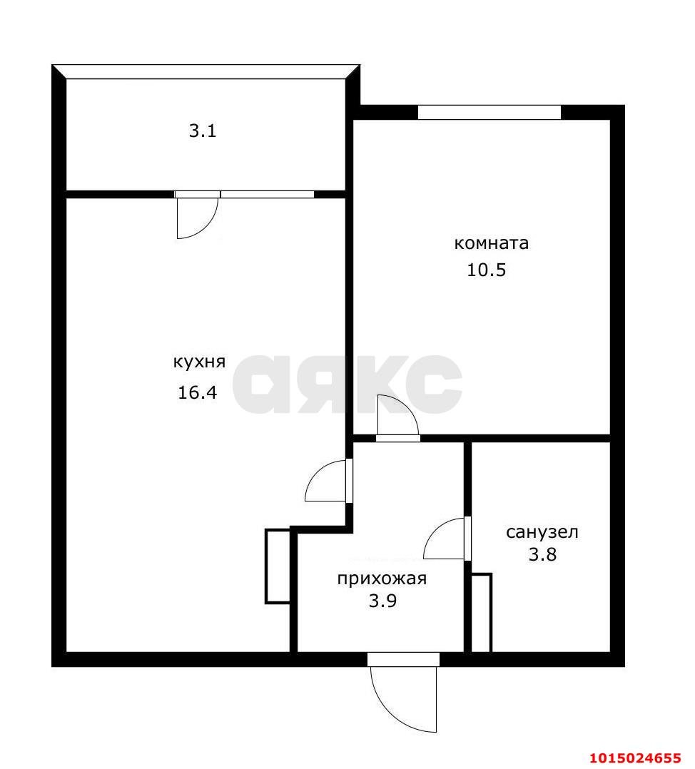 Фото №13: 1-комнатная квартира 35 м² - Краснодар, жилой комплекс Ural, ул. Уральская, 87/7