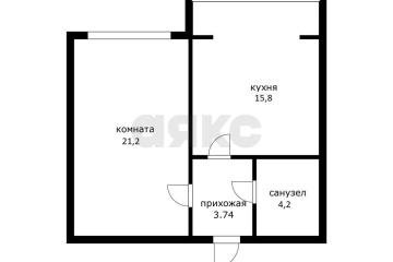 Фото №2: 1-комнатная квартира 43 м² - Яблоновский, пер. 1-й  Гагарина, 1/1