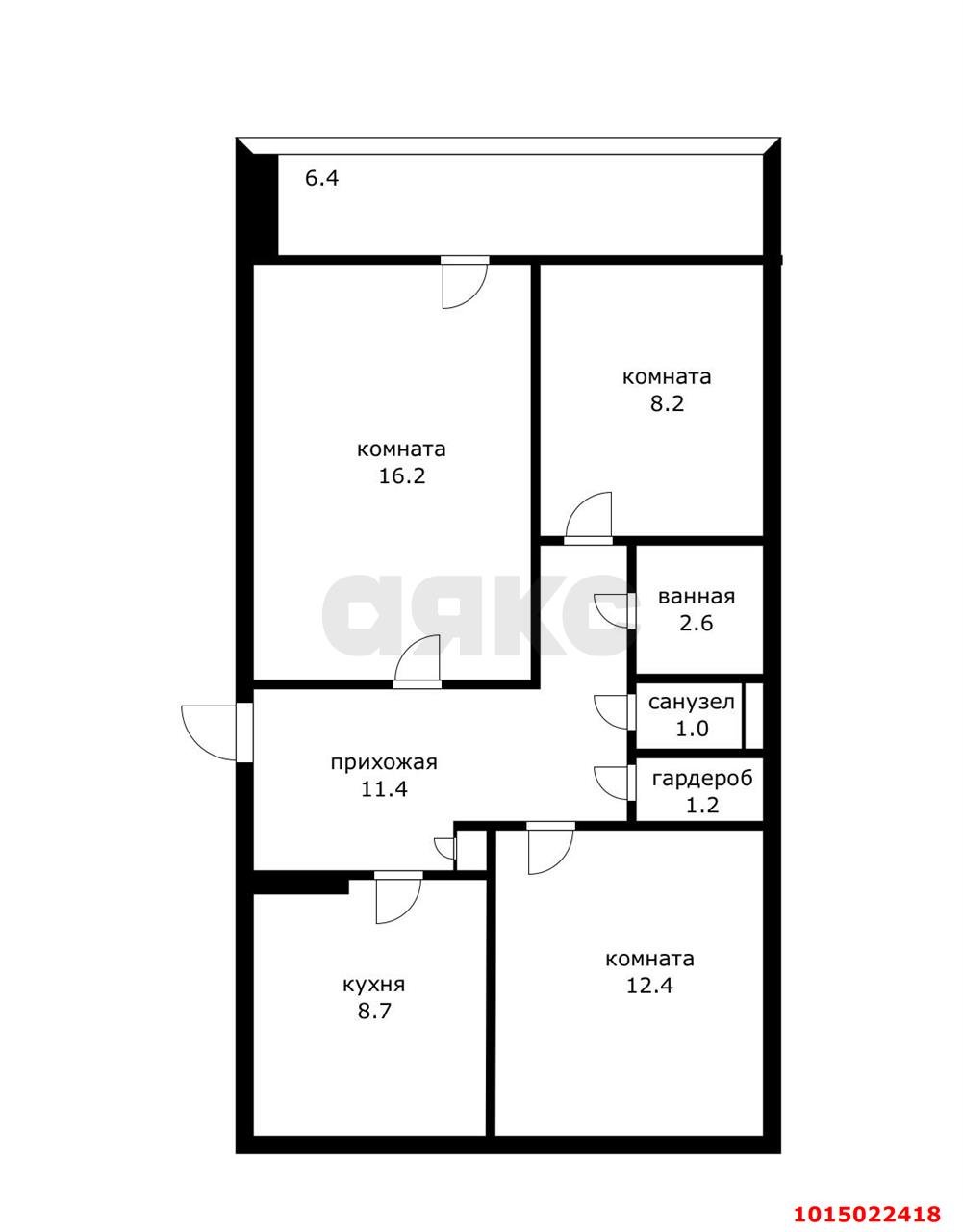 Фото №14: 3-комнатная квартира 71 м² - Динская, ул. Кирова, 118